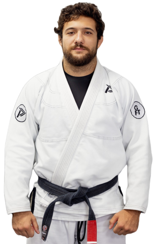 Photo of BJJ and Muay Thai instructor Davi Cabral in Jiu Jitsu gi